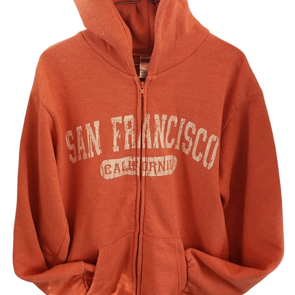 Tee Max Tops - S TeeMax San Francisco Orange  Zip  Hoodie